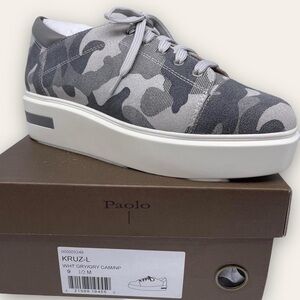 Paolo Platform Grey Camouflage Sneaker